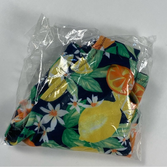 Old Navy Bikini Swim Bottoms Women XXL Blue Yellow Orange Tropical Low Rise XXL - Picture 9 of 11